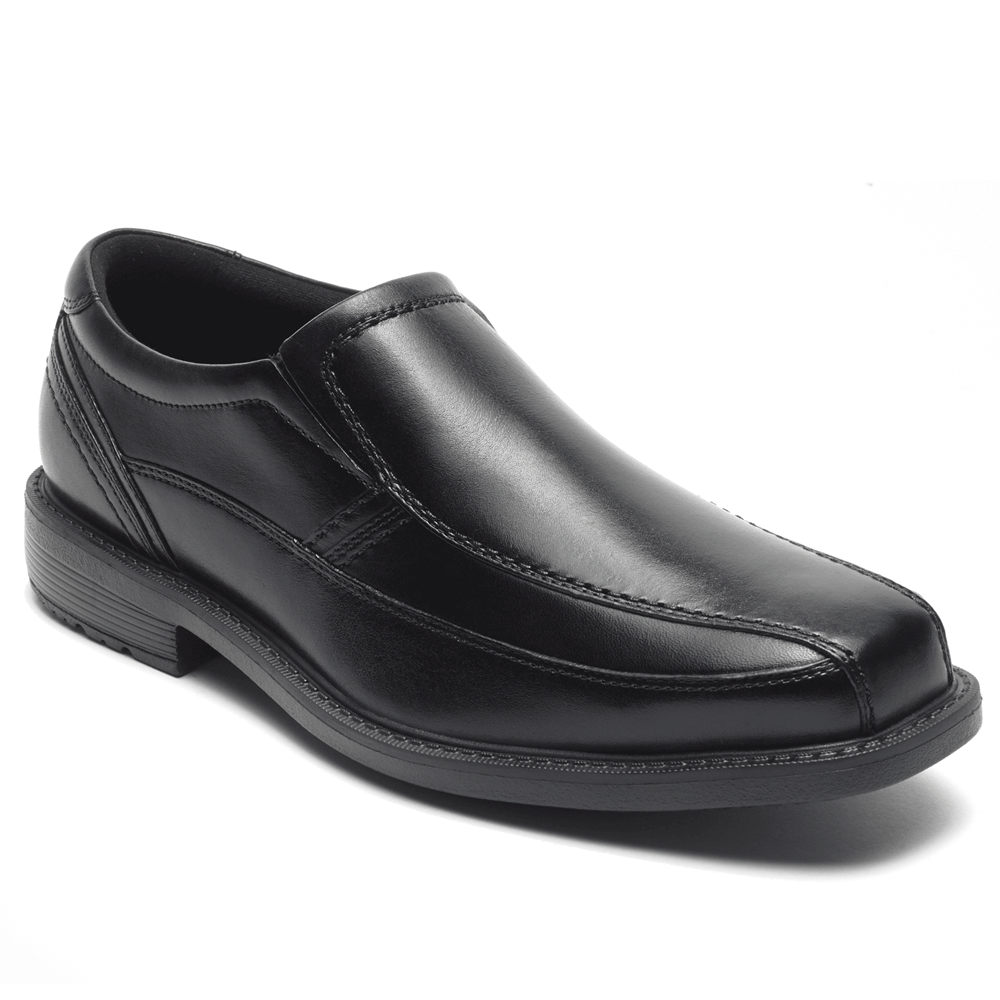 Rockport Mens Slip-On Black - Style Leader 2 Bike Toe - UK 093-BWOAXV